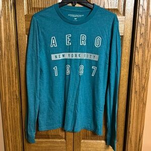 Aeropostale Men’s Blue Long Sleeve Shirt - Small